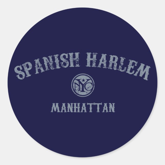 Pegatina Redonda Harlem español (Anverso)