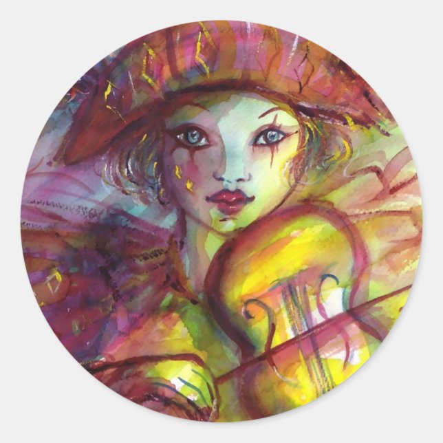 PEGATINA REDONDA HARLEQUIN (Anverso)