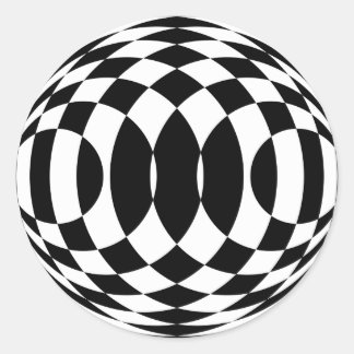 Pegatina Redonda Harlequin Op-Art (Pegatinas)