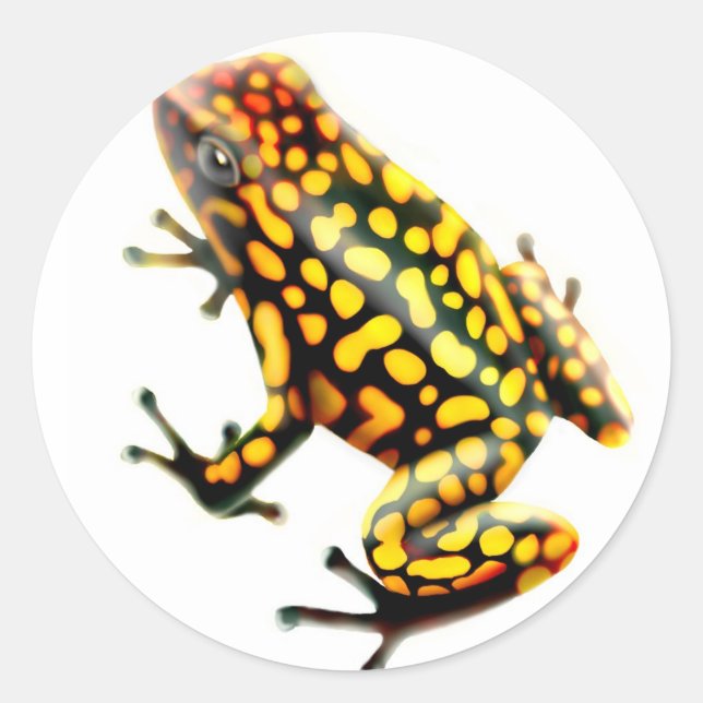 Pegatina Redonda Harlequin Poison Frog (Anverso)