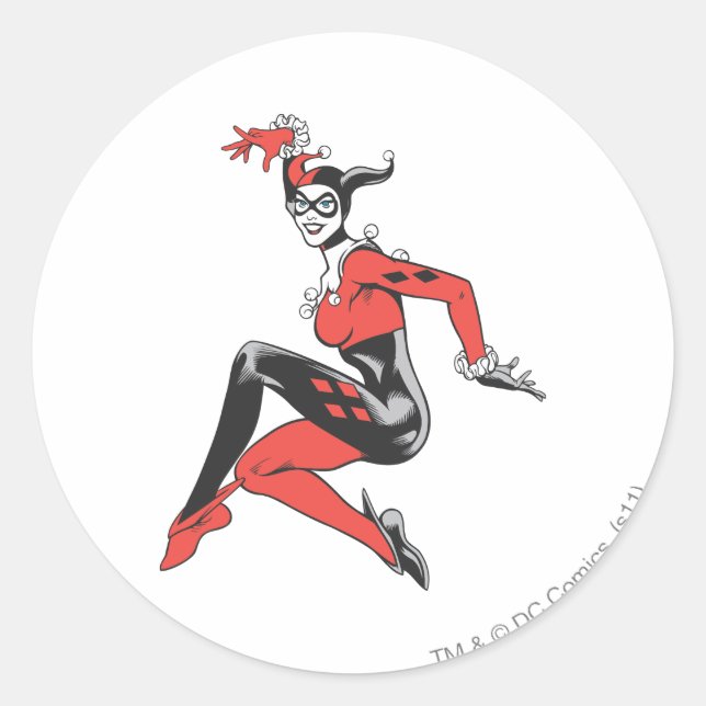 Pegatina Redonda Harley Quinn 1 (Anverso)