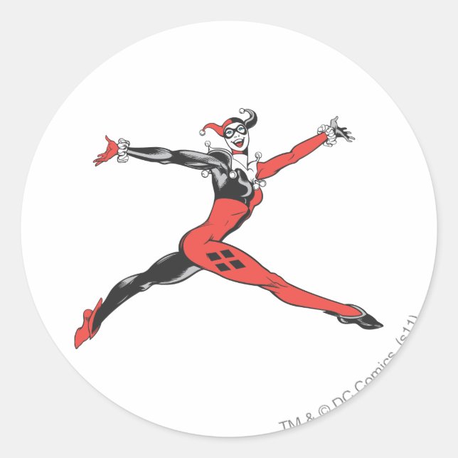 Pegatina Redonda Harley Quinn 3 (Anverso)