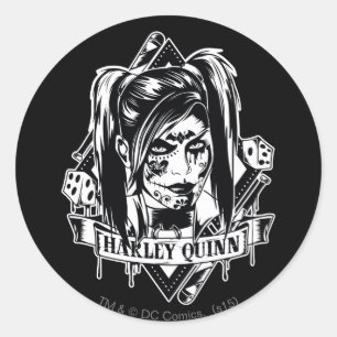 Pegatina Redonda Harley Quinn Badge