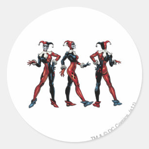 Pegatina Redonda Harley Quinn - Todos los lados