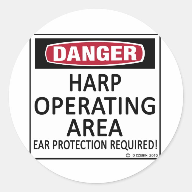 Pegatina Redonda Harp de área de operación (Anverso)