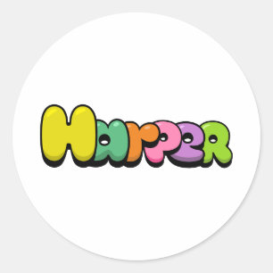 Pegatina Redonda Harper