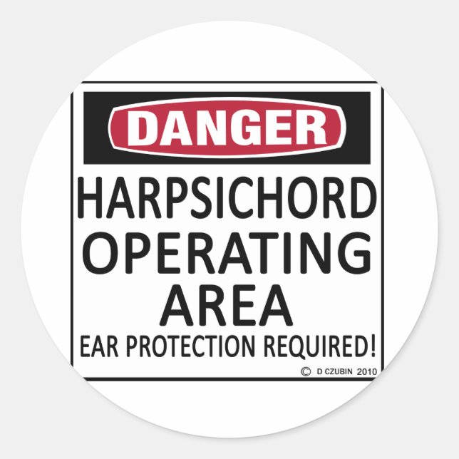 Pegatina Redonda Harpsichord de área de operación (Anverso)