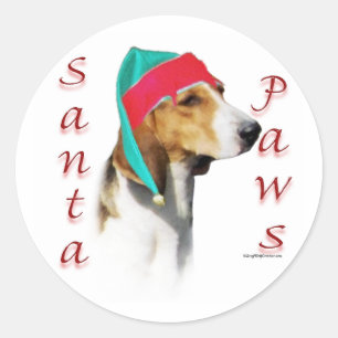 Pegatina Redonda Harrier Santa Paws