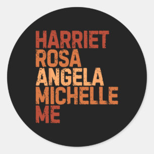 Pegatina Redonda Harriet Rosa Angela Michelle M