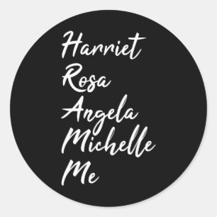 Pegatina Redonda Harriet Rosa Angela Michelle Me Black History Mont