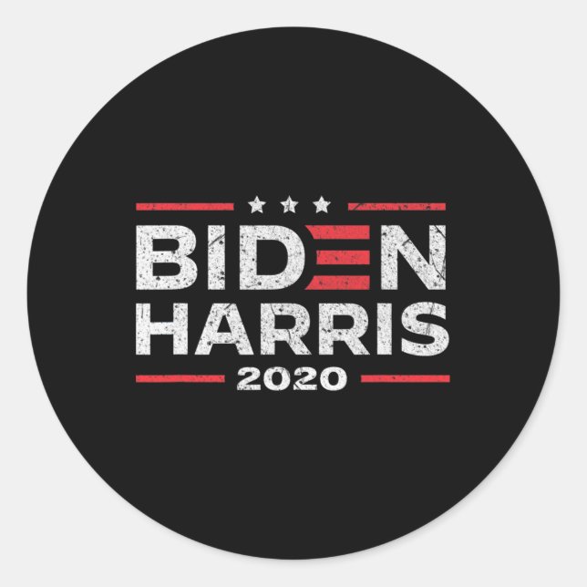 Pegatina Redonda Harris 2020 - Joe Biden Y Kamala Harr En Problemas (Anverso)