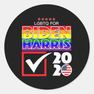 Pegatina Redonda Harris 2020 Lgbt Orgullo Gay Ee.Uu. Elección Demóc