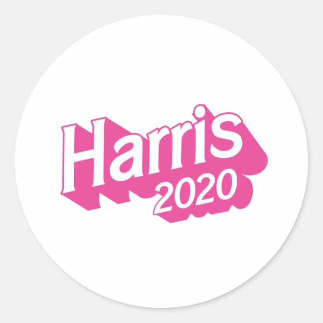 Pegatina Redonda Harris 2020 Orgullo Rosa (Anverso)