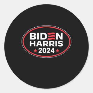 Pegatina Redonda Harris 2024 Bandera estadounidense Joe Biden Kama