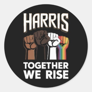 Pegatina Redonda Harris 2024 Elecciones LGBT Kamala Harris 2024