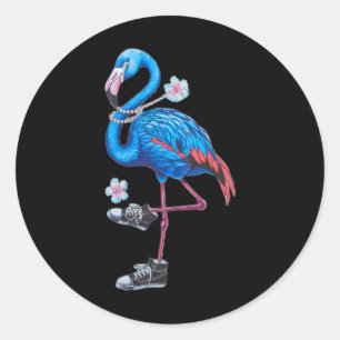Pegatina Redonda Harris 2024 Flamingo Estilo Retro Moderno Con Snea