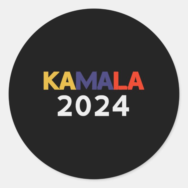 Pegatina Redonda Harris 2024 For President (Anverso)