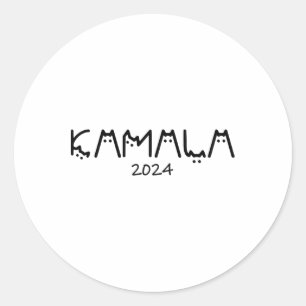 Pegatina Redonda Harris 2024 Graciosa Y Corta Gama De Gato Sin Hijo