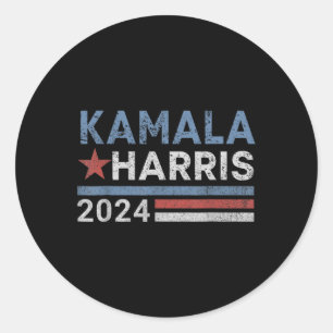 Pegatina Redonda Harris 2024 Para Campaña Electoral Presidencial