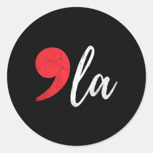 Pegatina Redonda Harris 2024 Presidente Comma La Funny