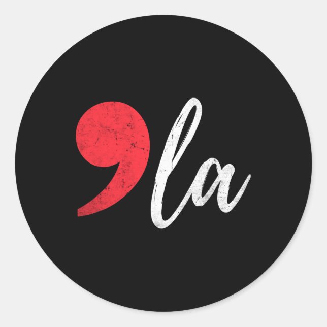 Pegatina Redonda Harris 2024 Presidente Comma La Funny (Anverso)