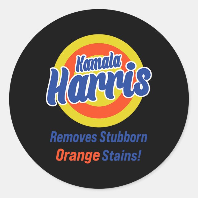 Pegatina Redonda Harris 2024 retira Naranjas testarudos 1 (Anverso)