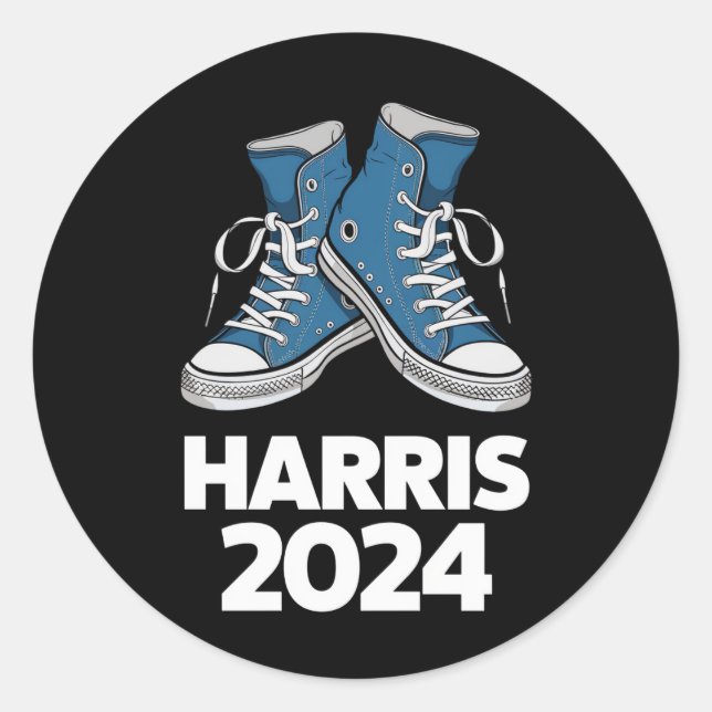 Pegatina Redonda HARRIS 2024 Votación Presidente Kamala Elección De (Anverso)