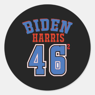 Pegatina Redonda Harris 46 Squared Joe Biden 46th President Of Usa