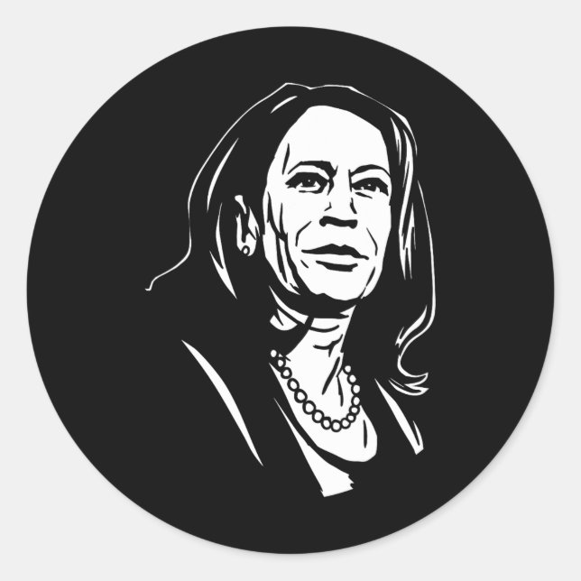 Pegatina Redonda Harris Kamala Harris 47 (Anverso)