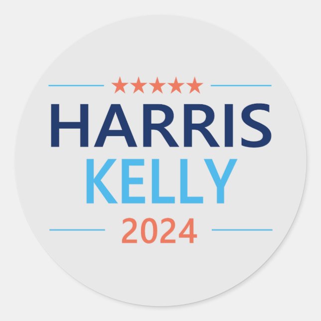 Pegatina Redonda Harris Kelly 2024 (Anverso)