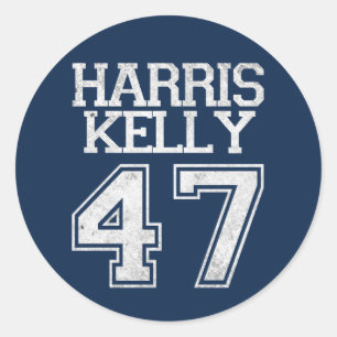 Pegatina Redonda Harris Kelly 47º Presidente Elección 2024 Vintage