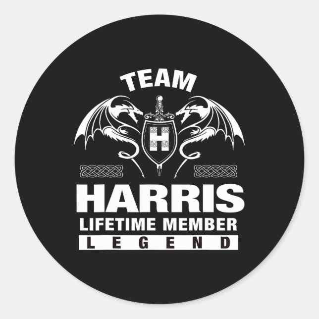 Pegatina Redonda Harris Lifetime Member Gifts (Anverso)