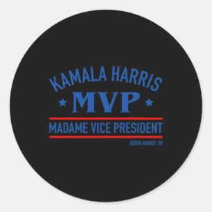 Pegatina Redonda Harris Mvp Madame Vice President Biden Harris 2020