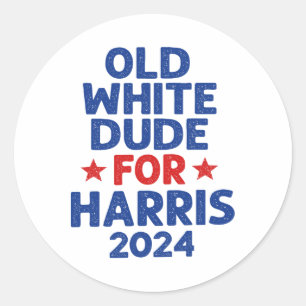 Pegatina Redonda Harris Old White Dudes Para Hombres Harris Funny P