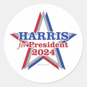 Pegatina Redonda HARRIS para el presidente 2024 -