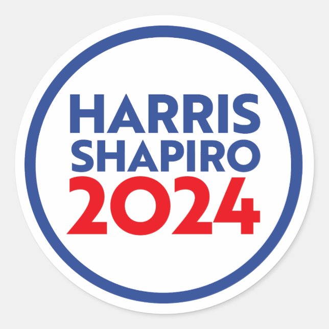 PEGATINA REDONDA HARRIS SHAPIRO 2024 (Anverso)