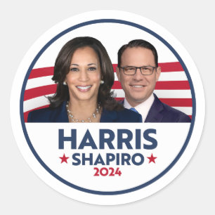 PEGATINA REDONDA HARRIS SHAPIRO 2024