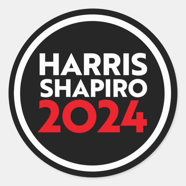 PEGATINA REDONDA HARRIS SHAPIRO 2024 (Anverso)