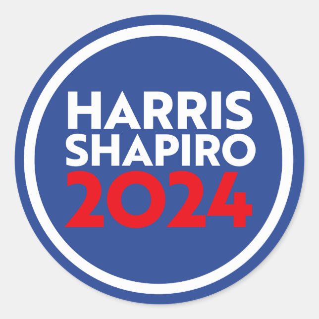 PEGATINA REDONDA HARRIS SHAPIRO 2024 (Anverso)