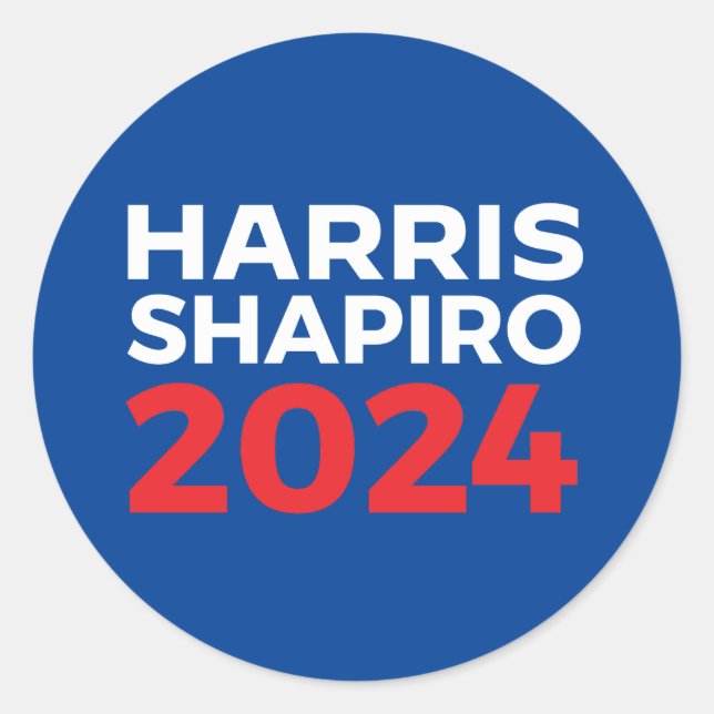 PEGATINA REDONDA HARRIS SHAPIRO 2024 (Anverso)