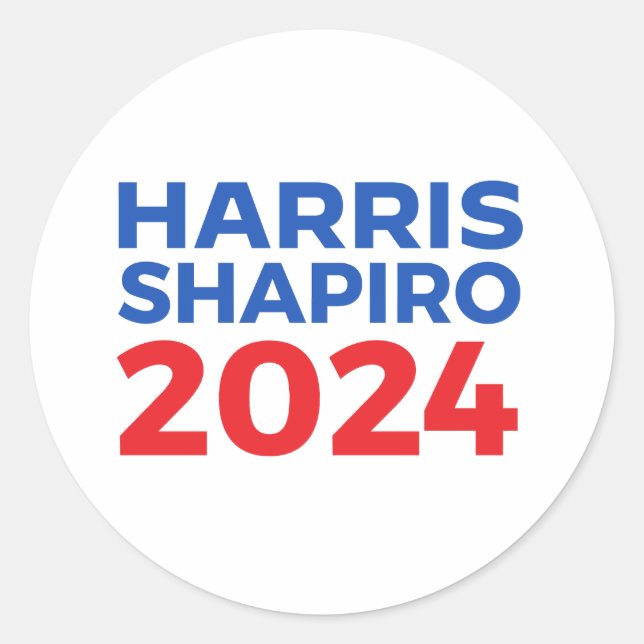 PEGATINA REDONDA HARRIS SHAPIRO 2024 (Anverso)