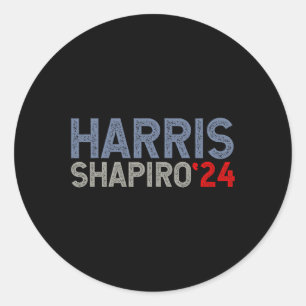 Pegatina Redonda Harris-shapiro-2024 Mujeres en las elecciones pres