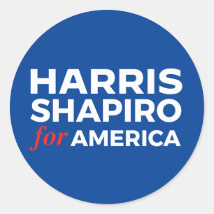 PEGATINA REDONDA HARRIS SHAPIRO PARA ESTADOS UNIDOS
