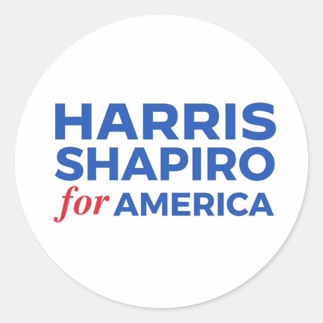PEGATINA REDONDA HARRIS SHAPIRO PARA ESTADOS UNIDOS (Anverso)