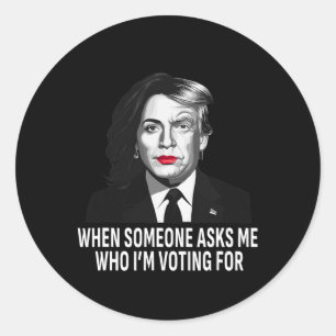 Pegatina Redonda Harris vs. Donald Trump gracioso meme electoral
