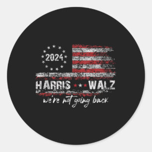 Pegatina Redonda Harris Waltz 2024 Kamala Election 2024 No somos G
