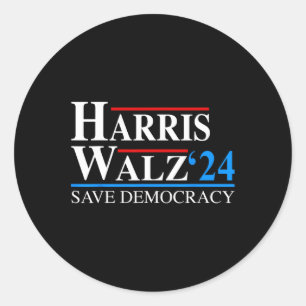 Pegatina Redonda Harris Waltz 2024 Vicepresidente Kamala Harris Tim