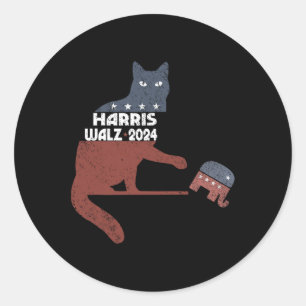Pegatina Redonda Harris Waltz 2024 Vp Presidente Elección Gracioso 