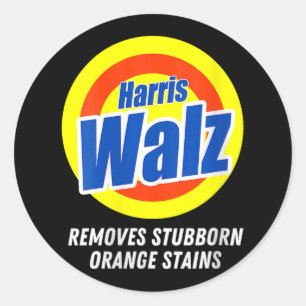 Pegatina Redonda Harris Waltz retira a Naranja testaruda