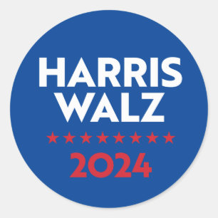 Pegatina Redonda Harris Walz 2024